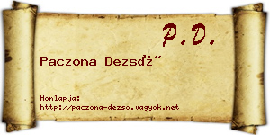 Paczona Dezső névjegykártya
