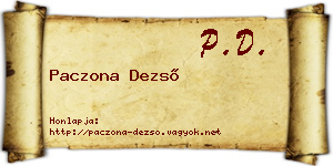 Paczona Dezső névjegykártya