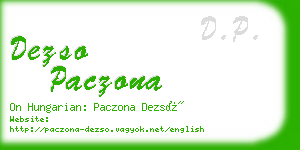 dezso paczona business card